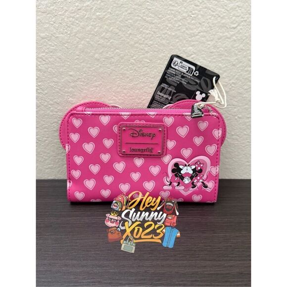 Loungefly Disney Mickey & Minnie Mouse Heart Ears Wallet - Picture 2 of 4